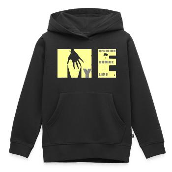 Je me renforce: choix, décision, vie - Sweat Premium à capuche enfant bio - noir - Devant - AI Model Kid Male (0cm)