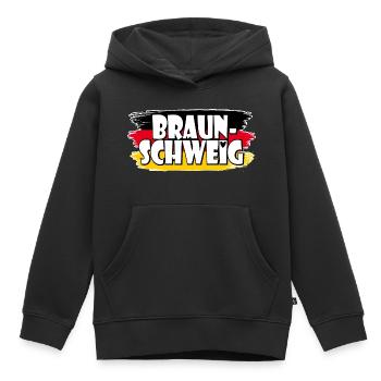 Drapeau de Braunschweig Allemagne - Sweat Premium à capuche enfant bio - noir - Devant - AI Model Kid Male (0cm)