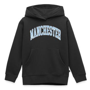 Manchester - Sweat Premium à capuche enfant bio - noir - Devant - AI Model Kid Male (0cm)