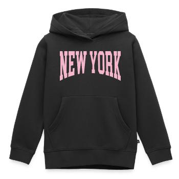 New York - Sweat Premium à capuche enfant bio - noir - Devant - AI Model Kid Male (0cm)