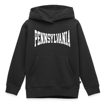 Pennsylvanie - Sweat Premium à capuche enfant bio - noir - Devant - AI Model Kid Male (0cm)
