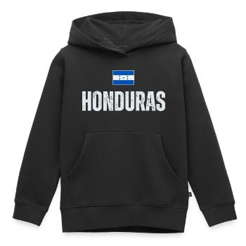 J’aime le Honduras, Drapeau du Honduras - Sweat Premium à capuche enfant bio - noir - Devant - AI Model Kid Male (0cm)