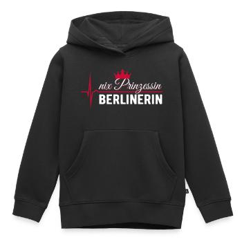 Nix Prinzessin - Berlinerin - EKG Puls Geschenk - Kinder Premium Organic Hoodie - Schwarz - Vorne - AI Model Kid Male (0cm)
