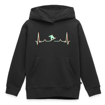 Heartbeat Snowboard Stylish - Kinder Premium Organic Hoodie - Schwarz - Vorne - AI Model Kid Male (0cm)