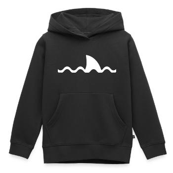 alerte de danger de requin - Sweat Premium à capuche enfant bio - noir - Devant - AI Model Kid Male (0cm)