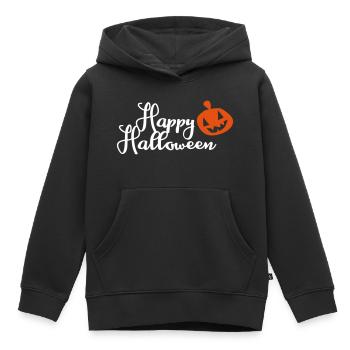 Grusel Kürbis - Kinder Premium Organic Hoodie - Schwarz - Vorne - AI Model Kid Male (0cm)