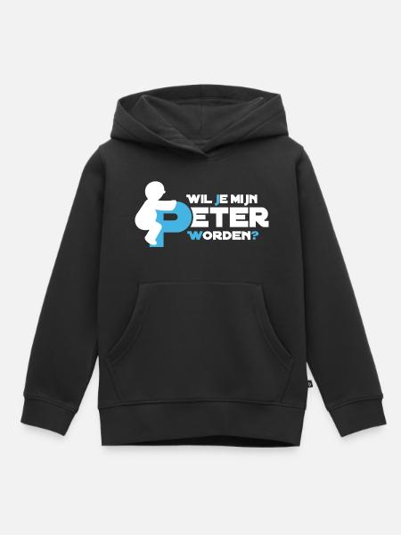 Verspielte Figur Typografie - Kinder Premium Organic Hoodie - Schwarz