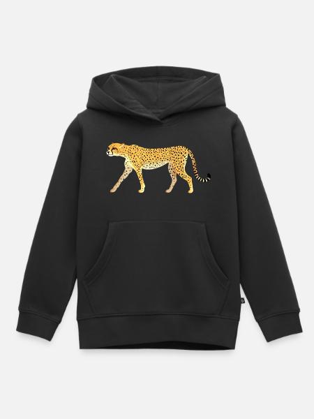 Guépard / Cheetah 01 - Sweat Premium à capuche enfant bio - noir