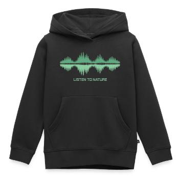 Sound of Nature Forêt Nature Environnement Protection - Sweat Premium à capuche enfant bio - noir - Devant - AI Model Kid Male (0cm)