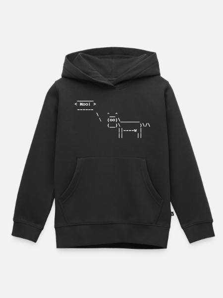 Cowsay - Linux - Terminal - Kids Premium Organic Hoodie - black
