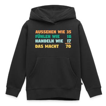 Siebzig Siebzigster 70 Jahre Geburtstag - Kinder Premium Organic Hoodie - Schwarz - Vorne - AI Model Kid Male (0cm)