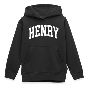 Henry - Kinder Premium Organic Hoodie - Schwarz - Vorne - AI Model Kid Male (0cm)