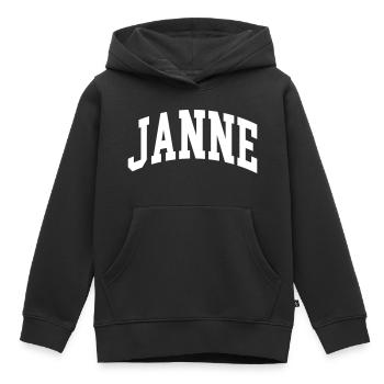 Stéphanie - Sweat Premium à capuche enfant bio - noir - Devant - AI Model Kid Male (0cm)