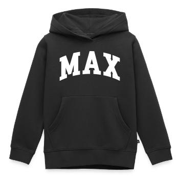 Max - Kinder Premium Organic Hoodie - Schwarz - Vorne - AI Model Kid Male (0cm)