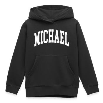 Michael - Kinder Premium Organic Hoodie - Schwarz - Vorne - AI Model Kid Male (0cm)