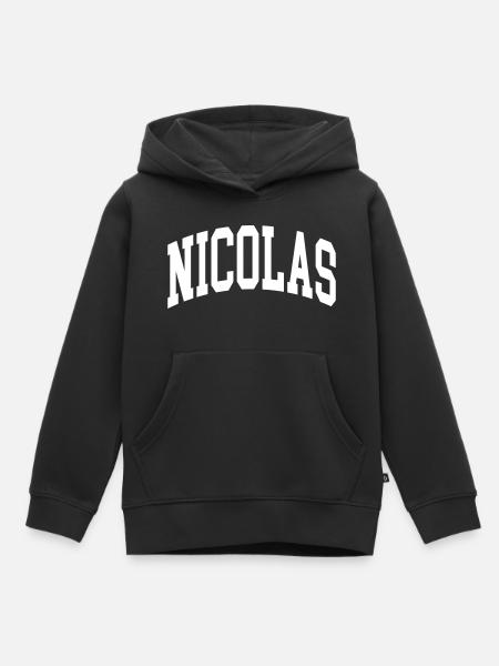 Nicolas - Kinder Premium Organic Hoodie - Schwarz