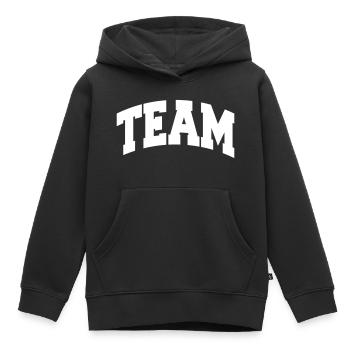 Équipe - Sweat Premium à capuche enfant bio - noir - Devant - AI Model Kid Male (0cm)