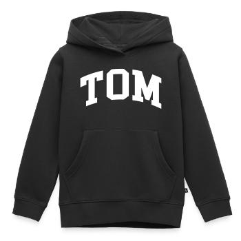 Tom - Sweat Premium à capuche enfant bio - noir - Devant - AI Model Kid Male (0cm)