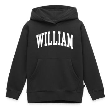 William - Sweat Premium à capuche enfant bio - noir - Devant - AI Model Kid Male (0cm)