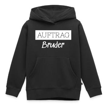 Commander Brother Family Funny Gift - Sweat Premium à capuche enfant bio - noir - Devant - AI Model Kid Male (0cm)