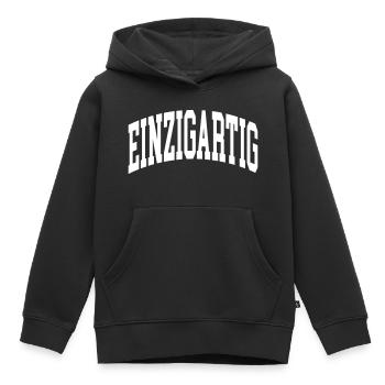 Unique - Sweat Premium à capuche enfant bio - noir - Devant - AI Model Kid Male (0cm)