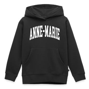 Anne-Marie - Sweat Premium à capuche enfant bio - noir - Devant - AI Model Kid Male (0cm)