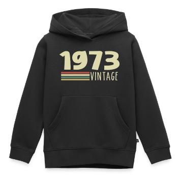 1973-Jubiläum-1973-retro-1973 - Kinder Premium Organic Hoodie - Schwarz - Vorne - AI Model Kid Male (0cm)