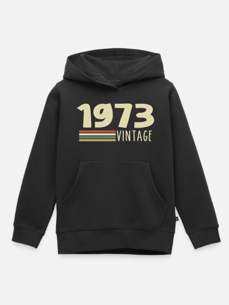 1973-Jubiläum-1973-retro-1973 - Kinder Premium Organic Hoodie - Schwarz