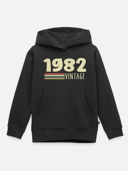 1982-Jubiläum-1982-retro-1982 - Kinder Premium Organic Hoodie - Schwarz