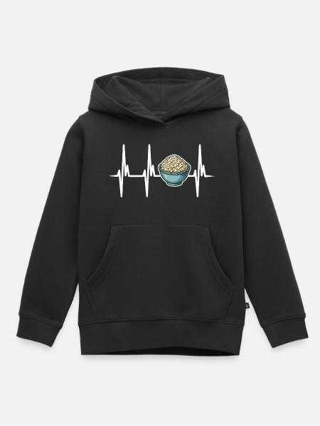 Ich liebe Ricotta Käse - Kinder Premium Organic Hoodie - Schwarz