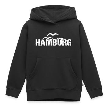 Hamburg Hansestadt Norddeutschland - Kinder Premium Organic Hoodie - Schwarz - Vorne - AI Model Kid Male (0cm)