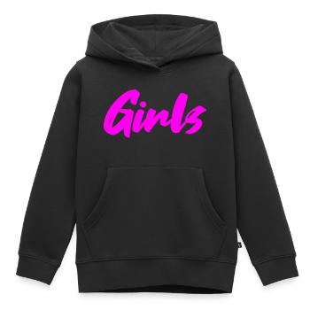 Girls - Kinder Premium Organic Hoodie - Schwarz - Vorne - AI Model Kid Male (0cm)