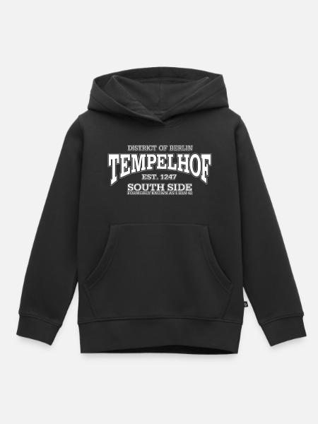 Berlin Tempelhof blanc - Sweat Premium à capuche enfant bio - noir