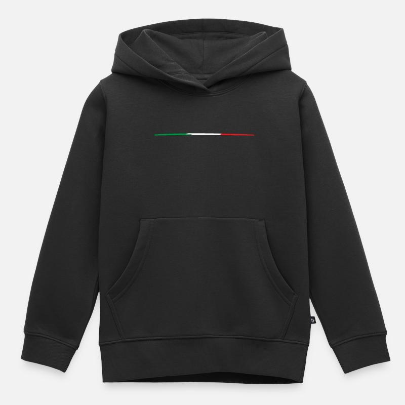 Drapeau italien - Sweat Premium à capuche enfant bio - noir