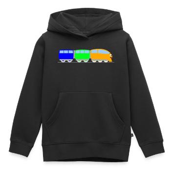 Train pour enfants - train - train - Sweat Premium à capuche enfant bio - noir - Devant - AI Model Kid Male (0cm)