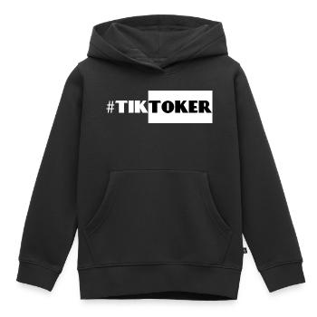#Tiktoker - Kinder Premium Organic Hoodie - Schwarz - Vorne - AI Model Kid Male (0cm)