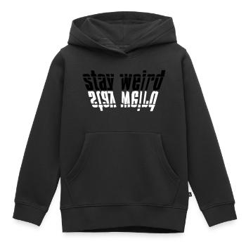 Stay Weird Gespiegelt - Sweat Premium à capuche enfant bio - noir - Devant - AI Model Kid Male (0cm)