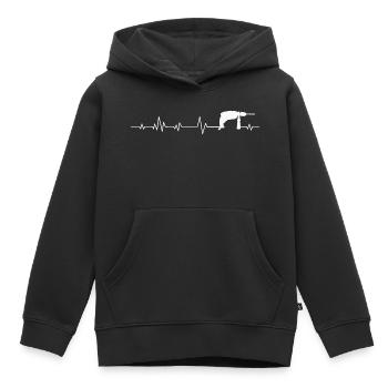 Outil artisan - Sweat Premium à capuche enfant bio - noir - Devant - AI Model Kid Male (0cm)