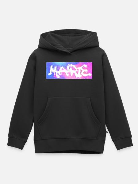 Marie Graffiti Neon Splash - Kinder Premium Organic Hoodie - Schwarz