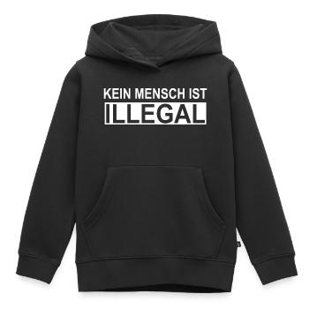 Kein Mensch ist Illegal - Kinder Premium Organic Hoodie - Schwarz - Vorne - AI Model Kid Male (0cm)