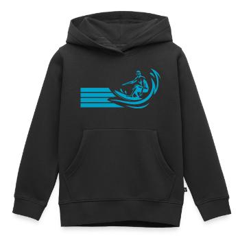 Surfen Surfing Wellenreiten - Kinder Premium Organic Hoodie - Schwarz - Vorne - AI Model Kid Male (0cm)
