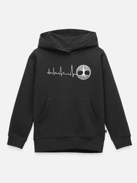 Herzschlag - Baum des Lebens - Kinder Premium Organic Hoodie - Schwarz