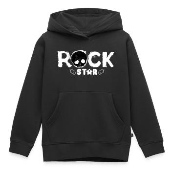 Cool Kids Rock Star black Edition - Kinder Premium Organic Hoodie - Schwarz - Vorne - AI Model Kid Male (0cm)