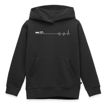 Holländischer Fahrrad-Herzschlag - Kinder Premium Organic Hoodie - Schwarz - Vorne - AI Model Kid Male (0cm)