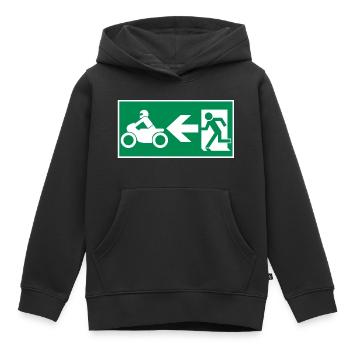 Notausgang Motorrad Motocross Crossbike - Kinder Premium Organic Hoodie - Schwarz - Vorne - AI Model Kid Male (0cm)