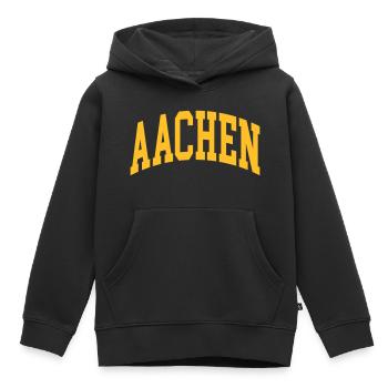 Aix-la-Chapelle - Sweat Premium à capuche enfant bio - noir - Devant - AI Model Kid Male (0cm)