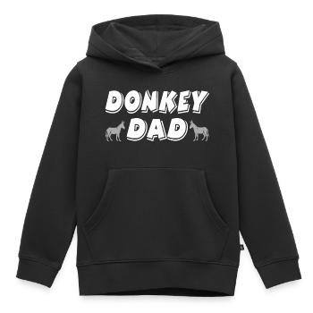 Âne - Sweat Premium à capuche enfant bio - noir - Devant - AI Model Kid Male (0cm)