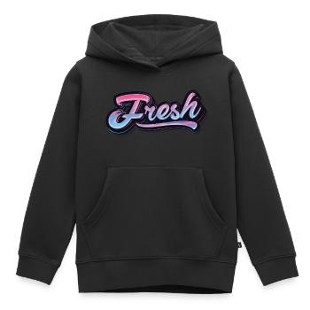 Frais - Sweat Premium à capuche enfant bio - noir - Devant - AI Model Kid Male (0cm)