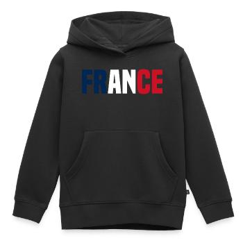 Frankreich - Kinder Premium Organic Hoodie - Schwarz - Vorne - AI Model Kid Male (0cm)