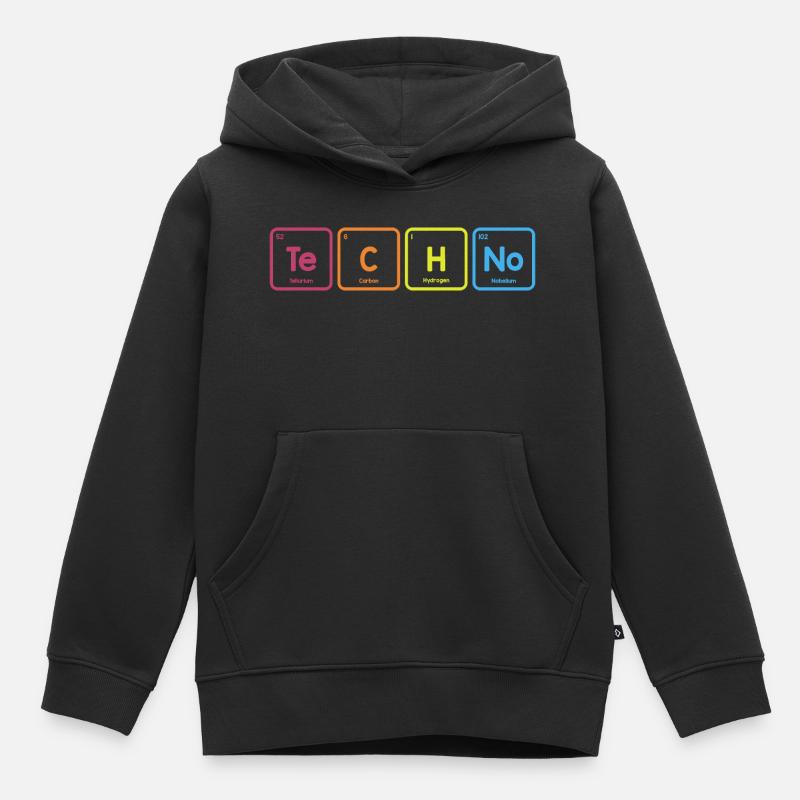 Techno elements - Kids Premium Organic Hoodie - black